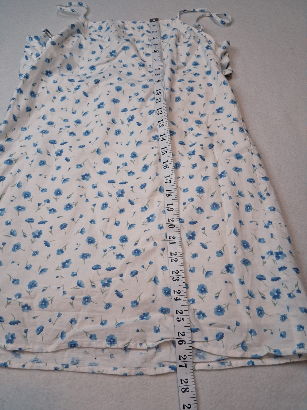 American Eagle Outfitters White Mini Slip Dress with Blue Floral Print - Picture 6 of 7